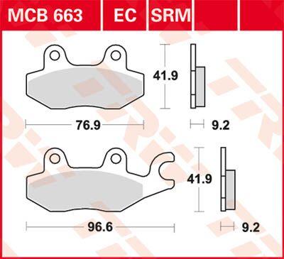 TRW EC Series Ceramic Brake Pads For Kymco Agility City 125 2009-2020 Rear