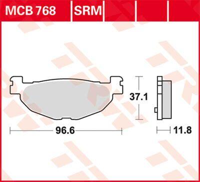 TRW SRM Series Sintered Brake Pads For Yamaha XP 500 T-Max 2004-2011 Rear