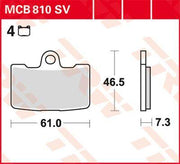 TRW SV Series Sintered Brake Pads For Buell 1125 CR 2009 Front