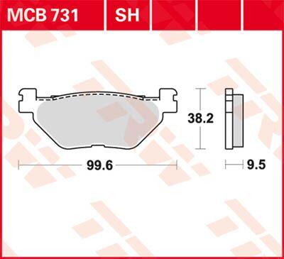 TRW SH Series Sintered Rear Brake Pads For Yamaha FJR 1300 2001-2002 Rear