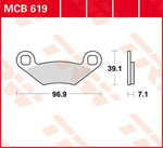 TRW All Round Sintered Metal Brake Pads For Polaris Outlaw 450 MXR 2009-2010 Rear