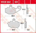 TRW SH Series Sintered Rear Brake Pads For Kawasaki ER-6F 650 2006-2011 Rear