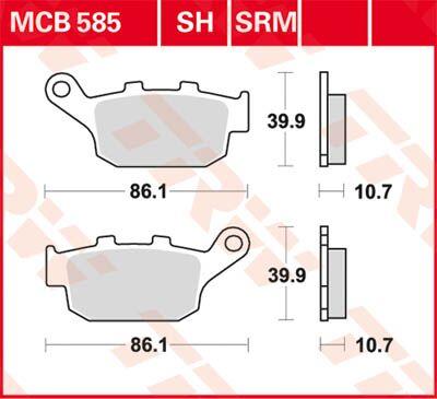 TRW All Round Sintered Metal Brake Pads For Triumph Bonneville 1200 Speedmaster Rear