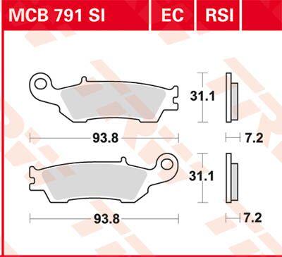 TRW SI Series Sintered Brake Pads For Yamaha WRF250 2015-2021 Front