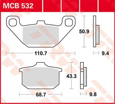 TRW All Round Sintered Metal Brake Pads For Kawasaki EL 250 1988-1995 Front