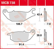TRW All Round Sintered Metal Brake Pads For Honda CBR 125 R 2004-2010 Rear