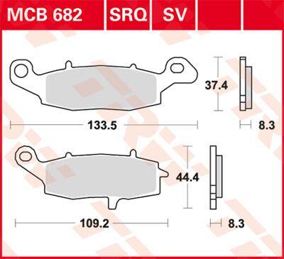 TRW SV Series Sintered Brake Pads For Suzuki DL 1000 2002-2007 Front/Left