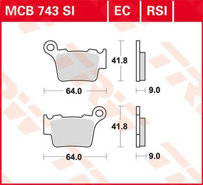 TRW SI Series Sintered Brake Pads For Husqvarna CR 250 2005-2006 Front
