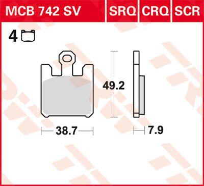 TRW SV Series Sintered Brake Pads For Suzuki GSX-R 1000 2003 Front