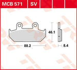TRW SV Series Sintered Brake Pads For Honda CBR 1000 F 1987-1988 Front