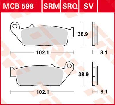 TRW SRM Series Sintered Brake Pads For Suzuki AN 650 Burgman 2002-2007 Front