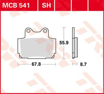 TRW All Round Sintered Metal Brake Pads For Yamaha FZR 250 1987-1988 (Japan) Rear