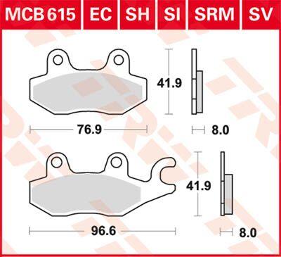 TRW All Round Sintered Metal Brake Pads For Kawasaki BN125 2000-2007 Front