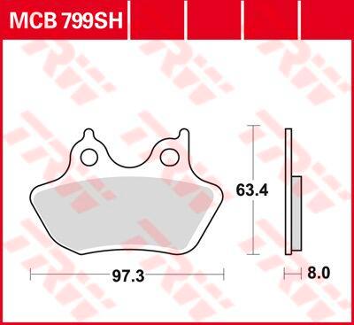 TRW SH Series Sintered Rear Brake Pads For Harley Davidson FLHR 1584 2007 Rear