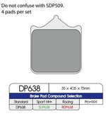 DP Brakes Standard Sintered Metal Brake Pads For Husqvarna 701 Supermoto 2016-2020 Front