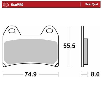 Moto Master RoadPro Sinter Sport Brake Pads For Benelli 402S ABS 2018 Fits Front Left Or Right