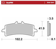 Moto Master RoadPro Sinter Sport Brake Pads For Ducati 1098 2007-2008 Fits Front Left Or Right