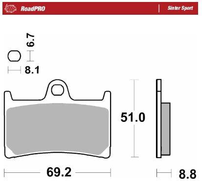Moto Master RoadPro Sinter Sport Brake Pads For Yamaha BT 1100 2002-2006 Fits Front Left Or Right