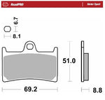 Moto Master RoadPro Sinter Sport Brake Pads For Yamaha BT 1100 2002-2006 Fits Front Left Or Right