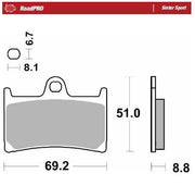 Moto Master RoadPro Sinter Sport Brake Pads For Yamaha BT 1100 2002-2006 Fits Front Left Or Right