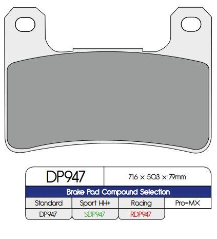 DP Brakes Standard Sintered Metal Brake Pads For Suzuki DL 1000 ABS 2014-2019 Front