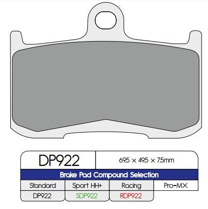 DP Brakes Standard Sintered Metal Brake Pads For Victory Boardwalk 106 2013-2015 Front