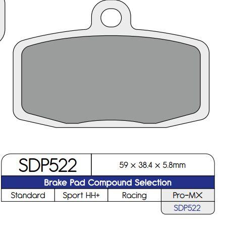 DP Brakes Standard Sintered Metal Brake Pads For Yamaha CZD 300 A 2017-2022 Front