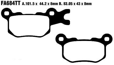 EBC TT Sport Carbon Fusion Brake Pads For Can Am Defender HD10 4X4 2016-2018 Rear Left