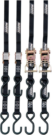 Moose Racing Heavy Duty Tie Down Straps 4 Pack - Black