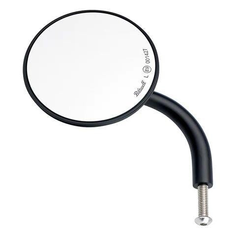 Biltwell Round Short Arm Utility Mirror With Perch Mount - Black