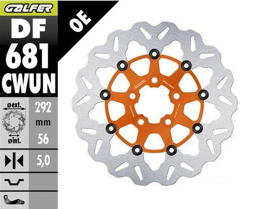 Galfer Floating Wave Brake Disc For Harley Davidson FLD 1690 2012-2013 - Orange - Rear