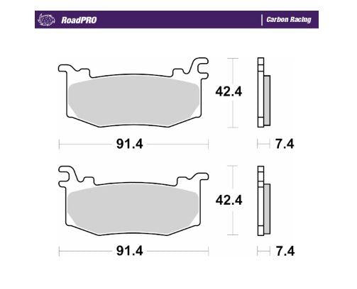 Moto Master RoadPRO Carbon Racing Brake Pads For Ducati Panigale V4 1100 ABS 2025-2026 Front Left/Right