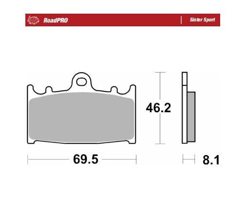 Moto Master RoadPro Sinter Sport Brake Pads For Kawasaki GPZ 900 R 1990-1994 Fits Front Left Or Right