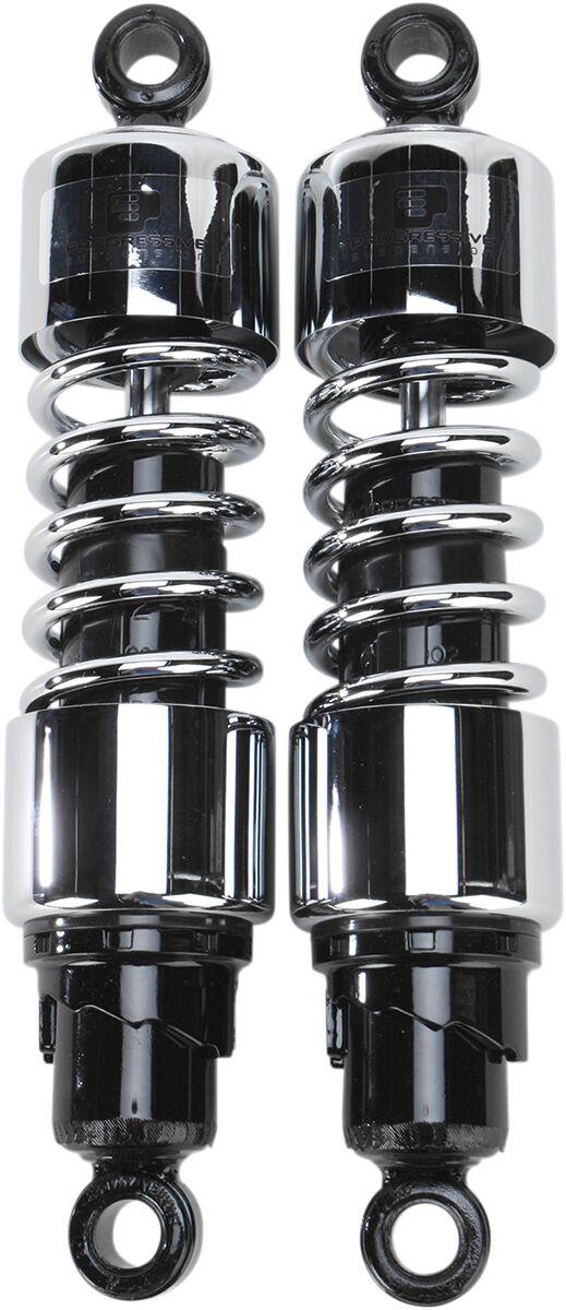 Progressive Suspension 412 Series Cruiser Shocks For Suzuki S 50 Boulevard 2005-2009 305mm (12.00") - Black/Chrome