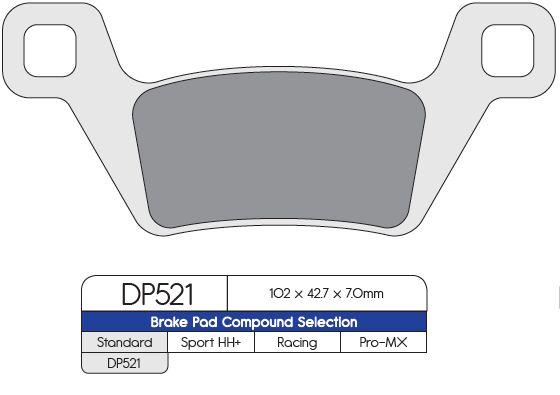DP Brakes Standard Sintered Metal Brake Pads For Kymco MXU 550 I 4X4 Rear