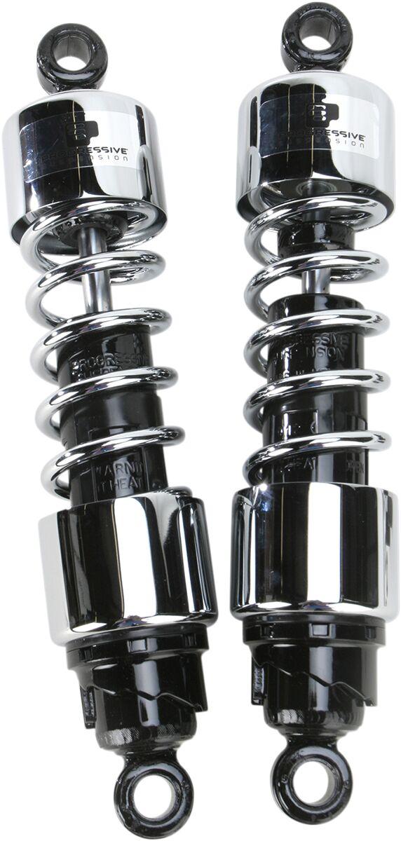 Progressive Suspension 412 Series Cruiser Shocks For Triumph Bonneville 800 2000-2006 318.00 mm (12.50") - Black/Chrome