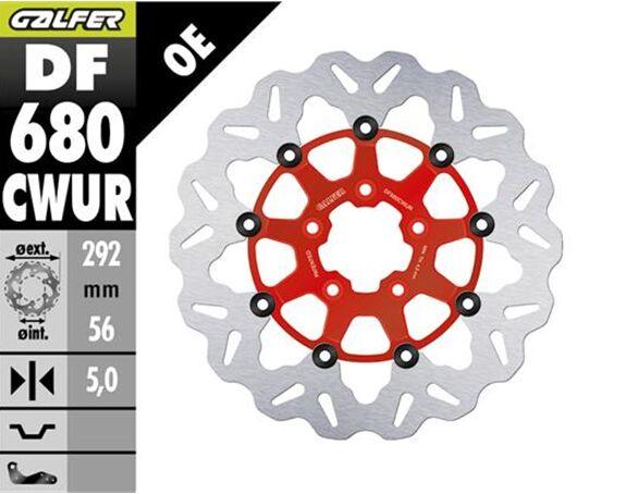 Galfer Brake Disc Floating Wave For Harley Davidson FLDE 1750 2018-2020 - Red - Front
