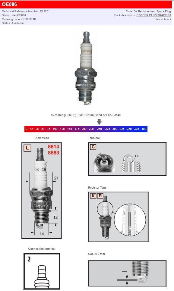 Champion Spark Plug For Aprilia Amico 50 1990-1993