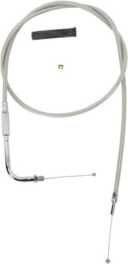 Drag Specialties Stainless Braided Throttle Cable For Harley Davidson FLHR 1340 1994-1995 106.5 cm (42") - Silver Unfinished