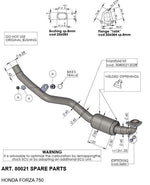 LeoVince High Performance Stainless Steel Front Pipe For Honda NSS 750 2021-2024
