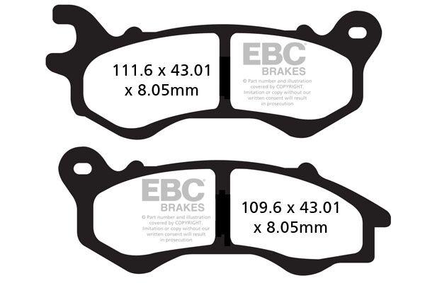 EBC SFAC Carbon Series Scooter Brake Pads For Lex-Moto Adrenaline 125 EFI 2015-2019 Front