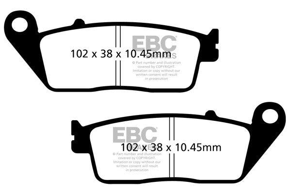 EBC SFA Series Organic Scooter Brake Pads For Kymco Grand Dink 300 I 2012-2015 Rear