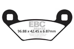 EBC TT Sport Carbon Fusion Brake Pads For Polaris Hawkeye 325 2X4 2015 Rear