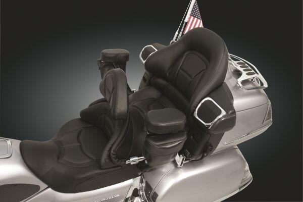 Show Chrome Driver Backrest Kit For Honda GL 1800 Gold Wing 2001-2017 - Black/Chrome