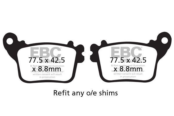 EBC Vee Semi-Sintered Brake Pads For Honda CB600F Hornet 2007-2012 Rear