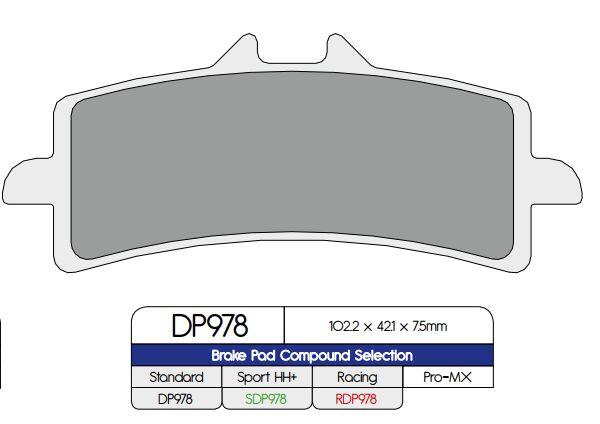 DP Brakes Standard Sintered Metal Brake Pads For Ducati 1098 2007-2008 Front