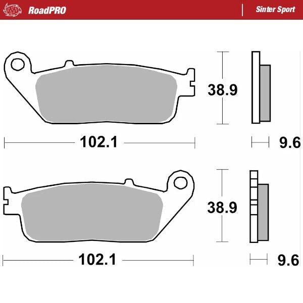 Moto Master RoadPro Sinter Sport Brake Pads For Honda CB500F 2013-2021 Fits Front Left Or Right
