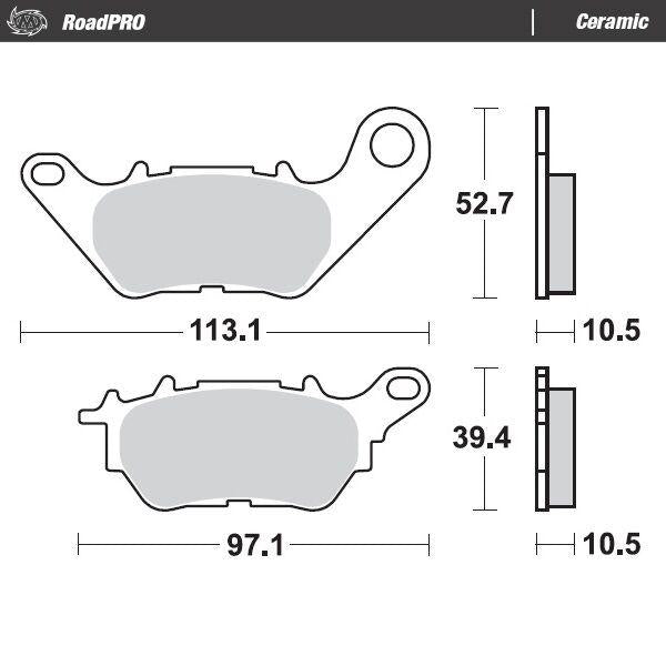 Moto Master Ceramic Brake Pads For Yamaha CZD 300 A 2017-2022 - Rear