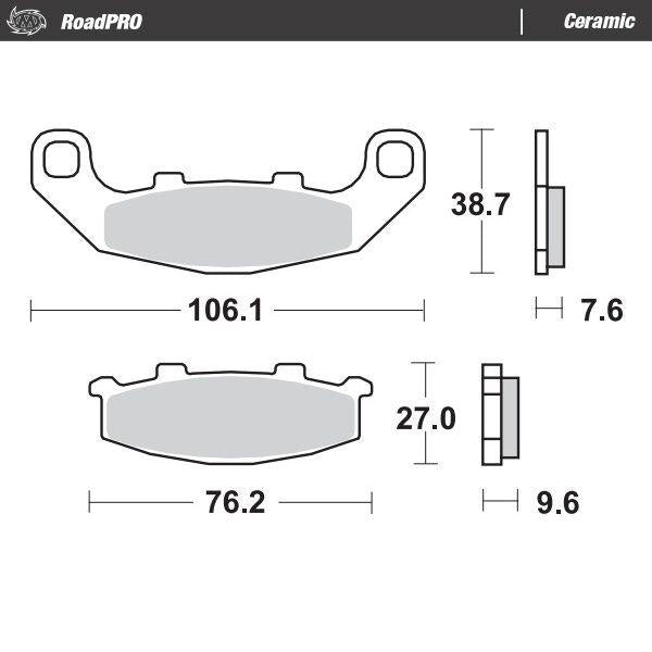 Moto Master Ceramic Brake Pads For Kawasaki EX 500 D 1994-1996 - Front