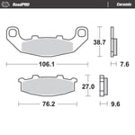 Moto Master Ceramic Brake Pads For Kawasaki EX 500 D 1994-1996 - Front